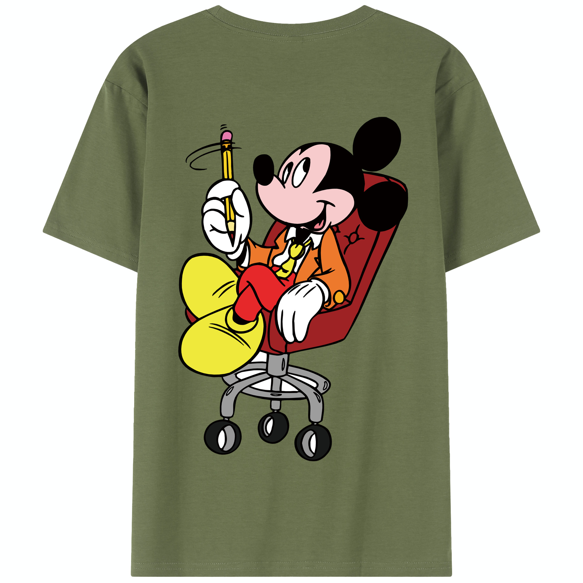 （画像用） ミッキーマウス Mickey Mouse 綿100％半袖Tシャツ（背面プリント）